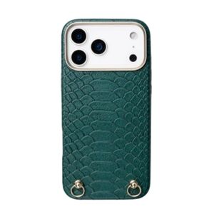 iPhone 17 Pro Green Croc Textured Phone Case